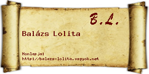 Balázs Lolita névjegykártya