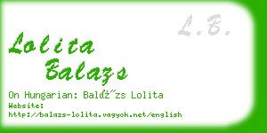lolita balazs business card